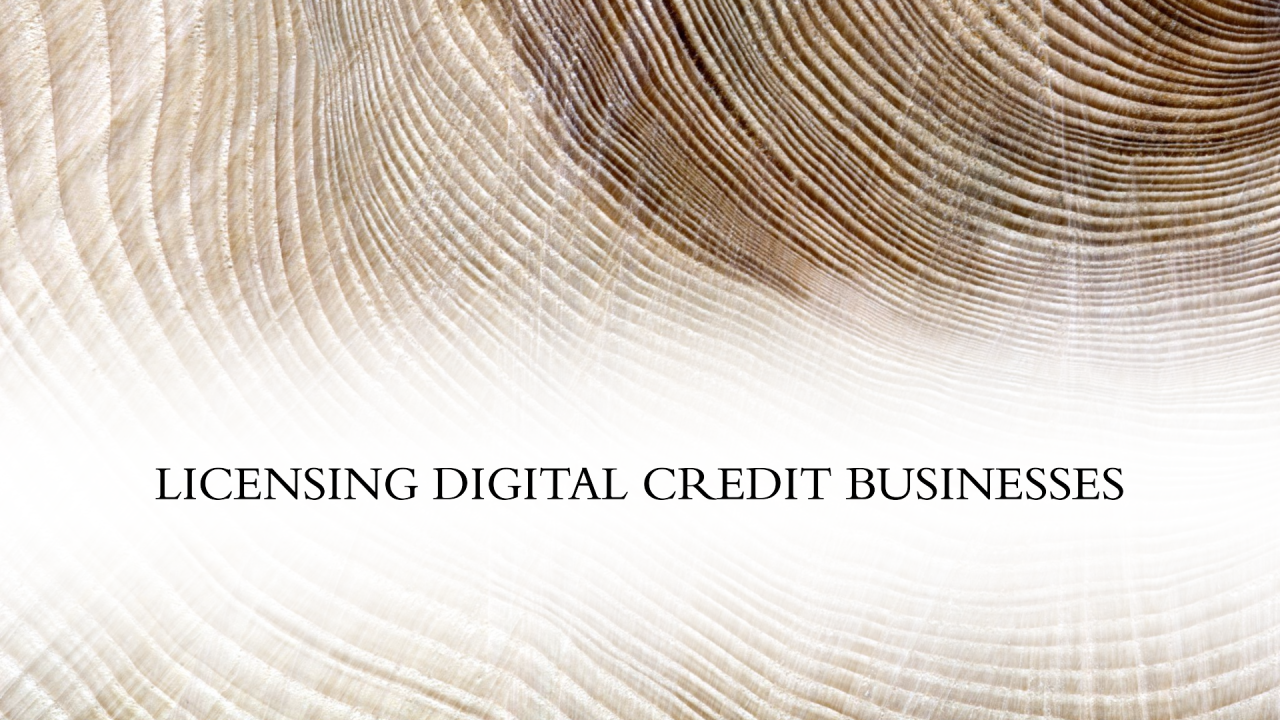 REQUIREMENTS FOR LICENCING DIGITAL CREDIT BUSINESSES